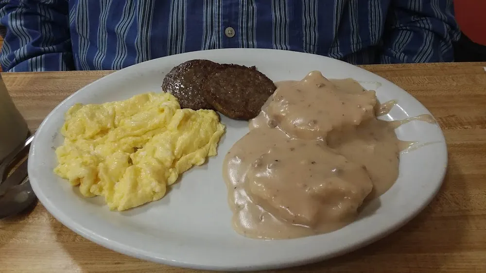 Scrambled Eggs Sausage Gravy Biscuit